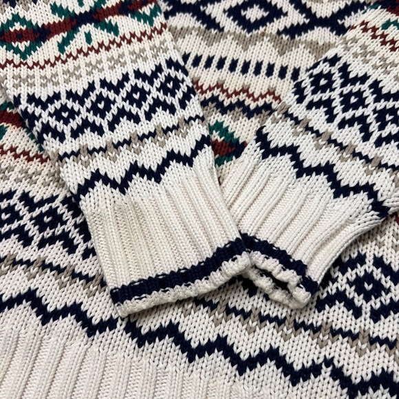 Vintage Nordic Chunky Knit Sweater Fair Isle Ski Chalet Lopapeysa Mens Med - Picture 3 of 8